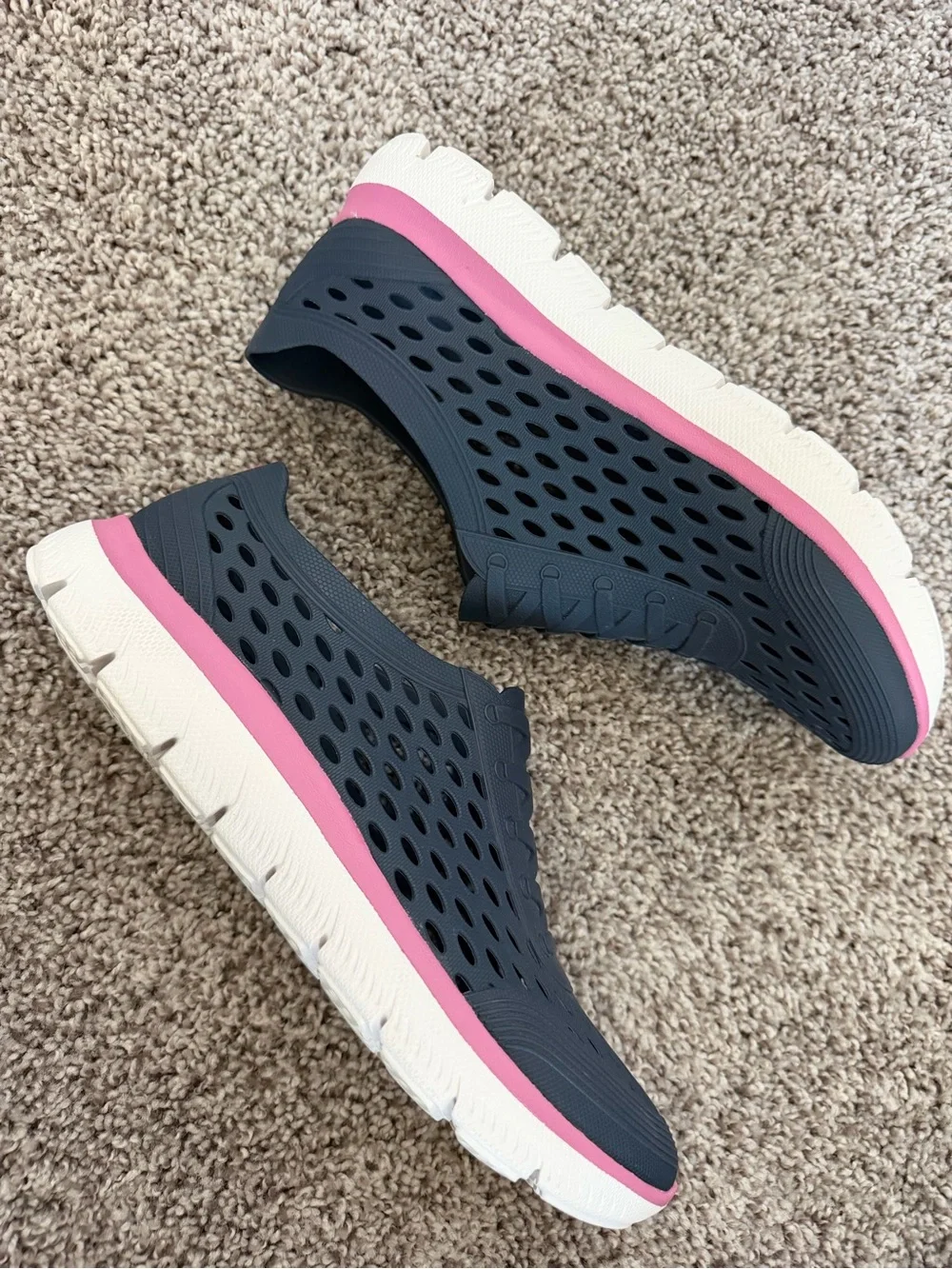 Skechers Foamies Cali Gear Water Shoes Slip On Navy Blue Pink Women's Size 9